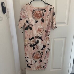 Calvin Klein Pink Floral Midi Dress